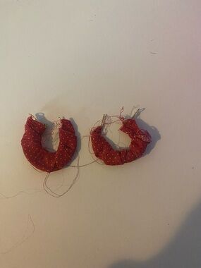 Red Polka Dot Fabric Wrapped Hoop Earrings — Feminine Statement